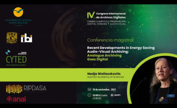 2021: Encuentro Ripdasa IV Congreso Internacional de Archivos Sonoros y Audiovisuales. Cambio Climático y preservación digital